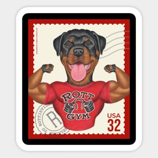 Cute Funny Rottie Rottweiler Postage Stamp Sticker